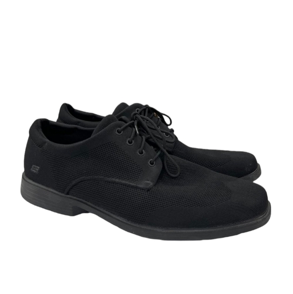 Skechers Caswell Aleno Black Knit Lace Oxford Dress Shoes 65127EWW Mens 15 Wide - Picture 15 of 15